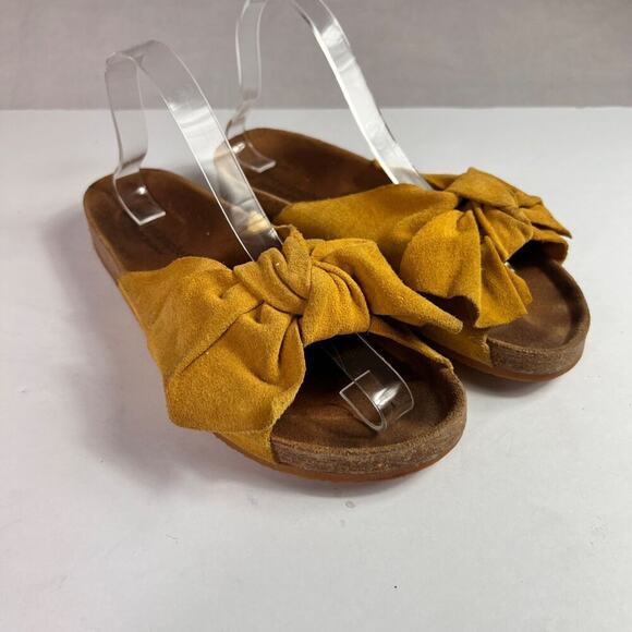 Jeffrey Campbell Sandals Slides Women's Size 40 Do The Twist Yellow Bow Leather - Picture 12 of 14